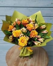 Букет цветов из:  Альстромерии и Розы в Отрадном Самарская область