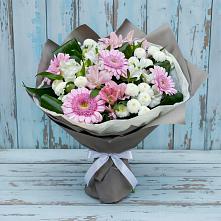 Букет цветов из:  Герберы, Альстромерии и Хризантемы в Отрадном Самарская область