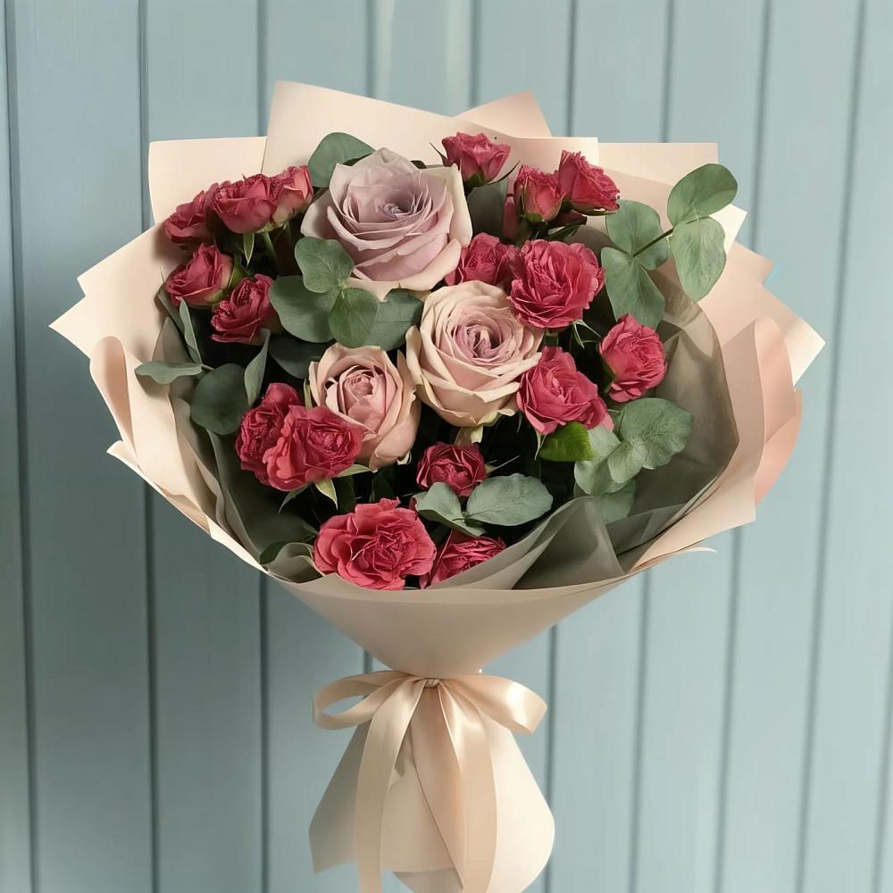 Букет цветов из: Гвоздики и Розы в Отрадном Самарская область
