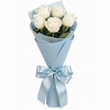 Букет 5 Белых роз Проуд в Отрадном Самарская область