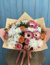 Букет цветов из:  Розы, Герберы и Хризантемы #REPLACE_PRED# Отрадном Самарская область