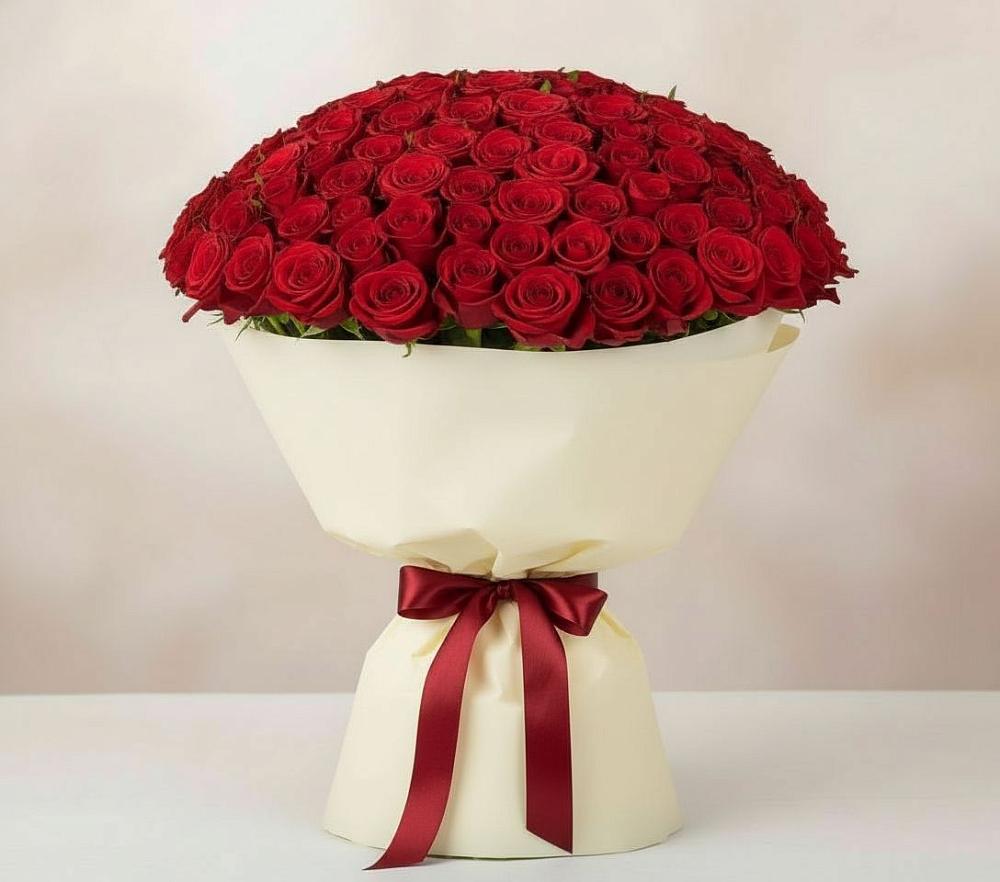 Букет 101 Красная роза Милано в Отрадном Самарская область