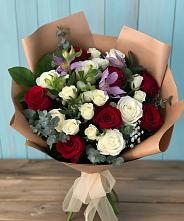 Букет цветов из:  Розы и Альстромерии в Отрадном Самарская область