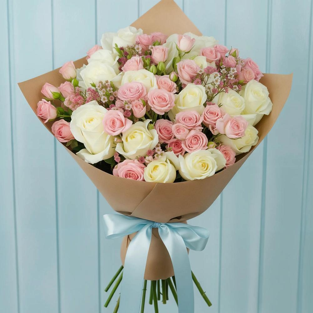 Букет цветов из: Розы в Отрадном Самарская область