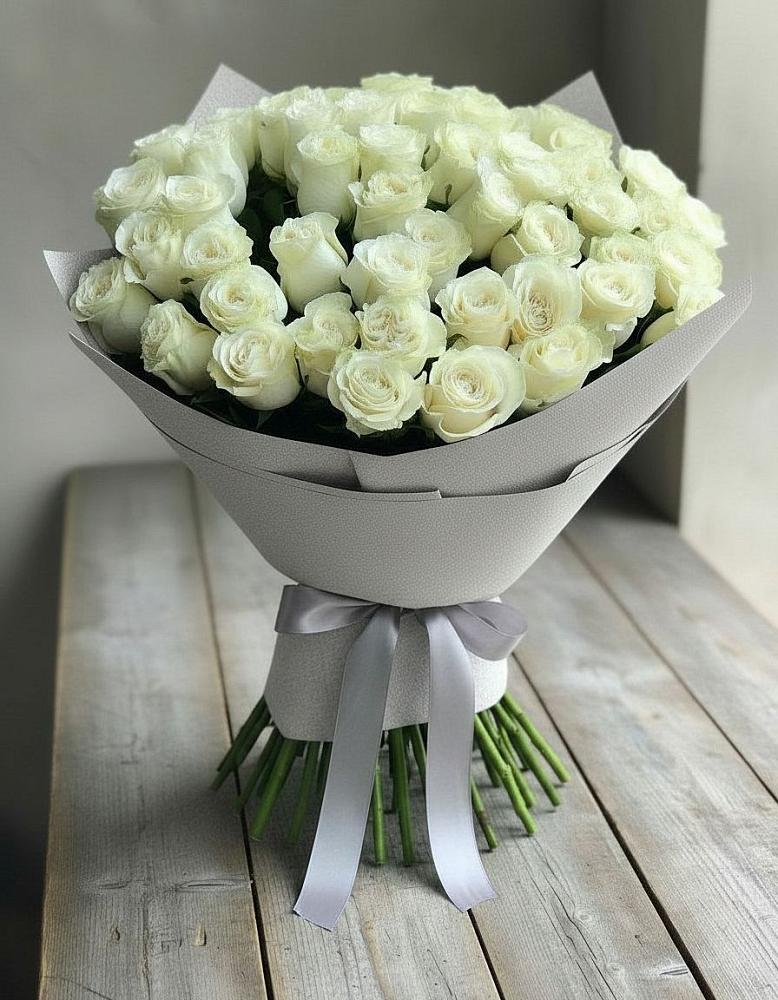 Букет 35 Белых роз в Отрадном Самарская область