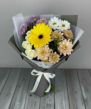 Букет цветов из:  Розы, Герберы и Хризантемы в Отрадном Самарская область