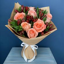 Букет цветов из:  Розы и Альстромерии в Отрадном Самарская область