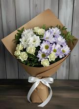 Букет цветов из:  Хризантемы и Розы в Отрадном Самарская область