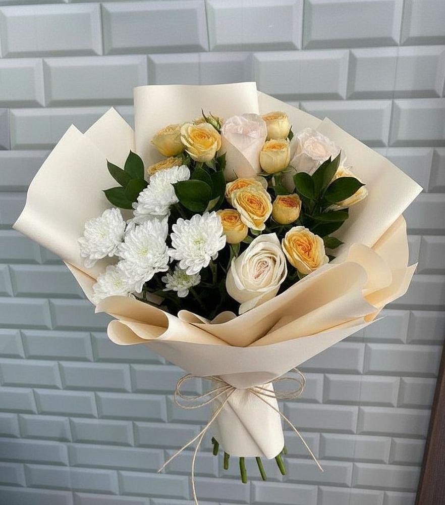 Букет цветов из: Розы и Хризантемы в Отрадном Самарская область