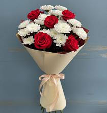 Букет цветов из:  Розы и Хризантемы в Отрадном Самарская область