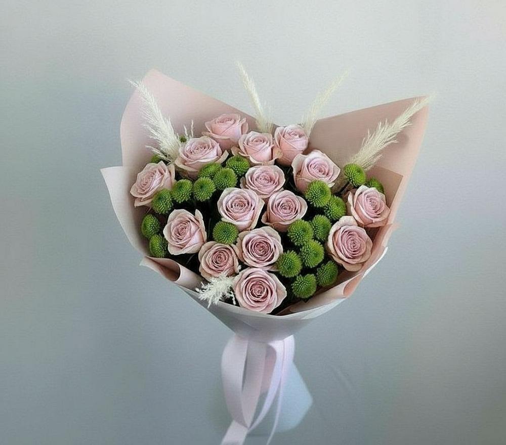 Букет цветов из: Розы и Хризантемы в Отрадном Самарская область