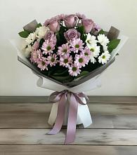 Букет цветов из:  Хризантемы и Розы в Отрадном Самарская область