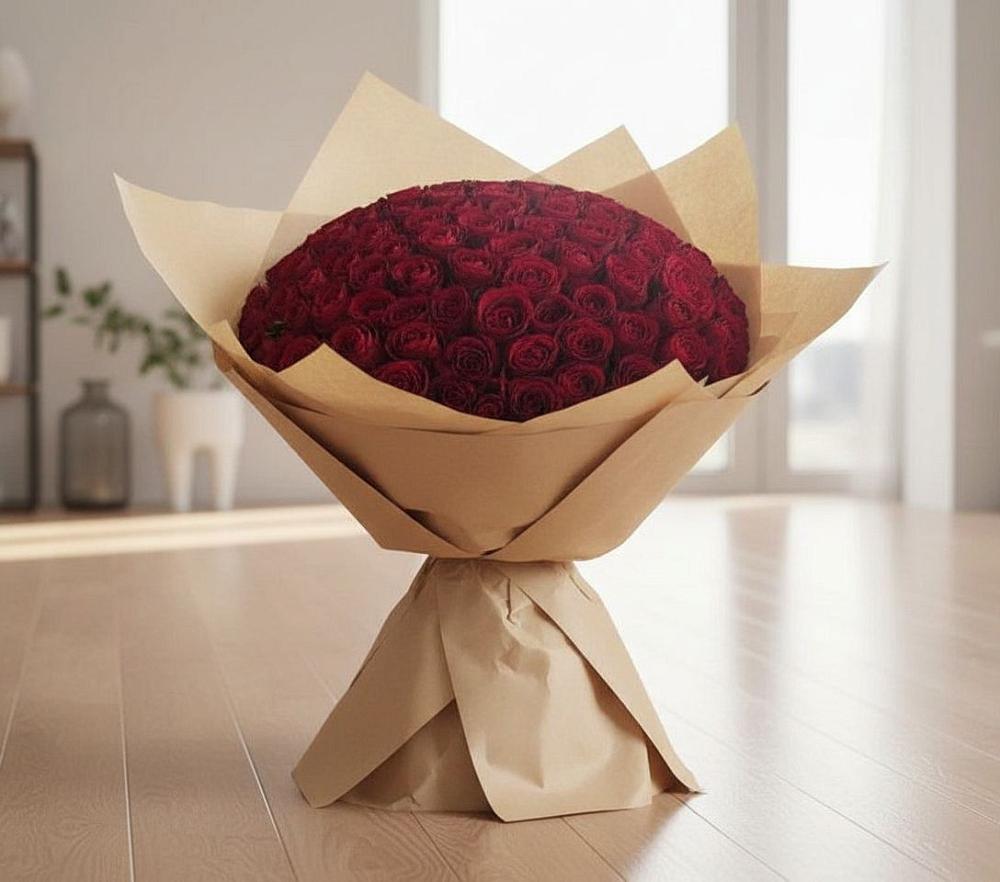 Букет 101 Красная роза в Отрадном Самарская область