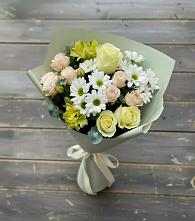 Букет цветов из:  Альстромерии, Розы и Хризантемы в Отрадном Самарская область