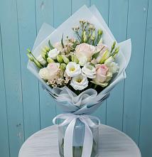 Букет цветов из:  Розы и Лизиантусы в Отрадном Самарская область