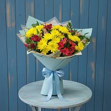 Букет цветов из:  Альстромерии и Хризантемы в Отрадном Самарская область